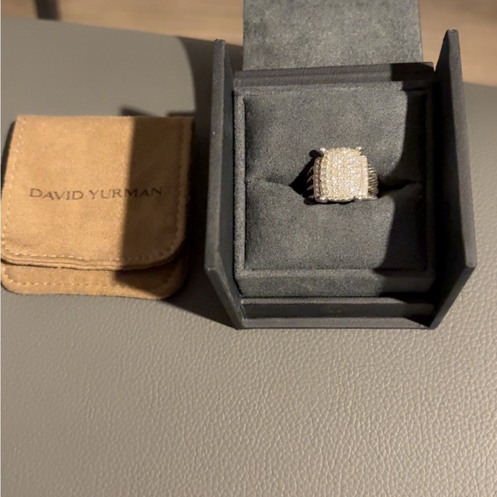 David Yurman Silver Ring with Diamonds